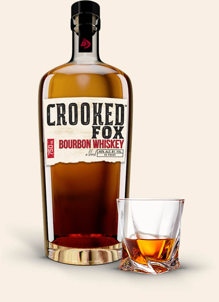 Crooked Fox Bourbon Whiskey Bottle